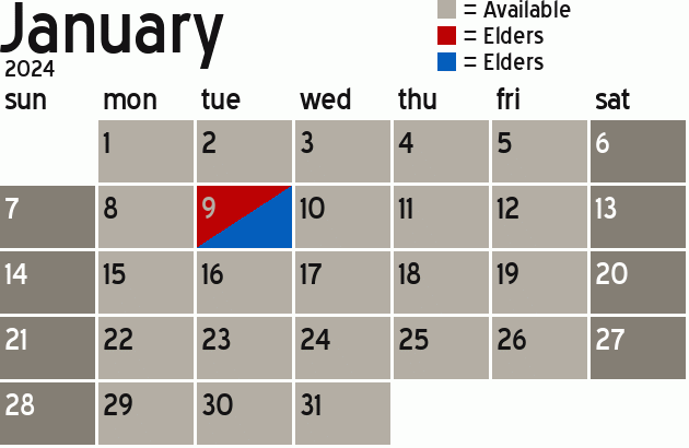 Missionary Dinner Calendar
