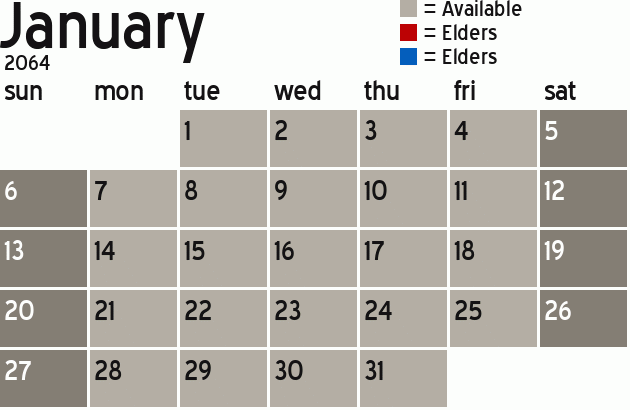 Missionary Dinner Calendar