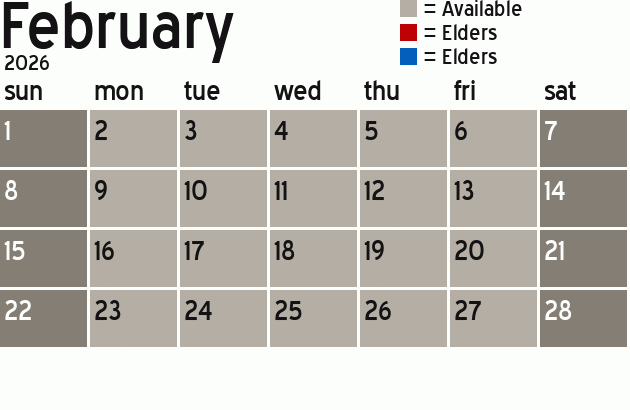 Missionary Dinner Calendar