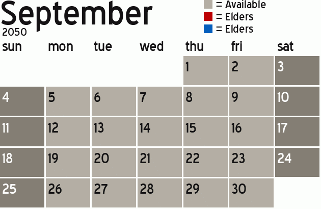 Missionary Dinner Calendar