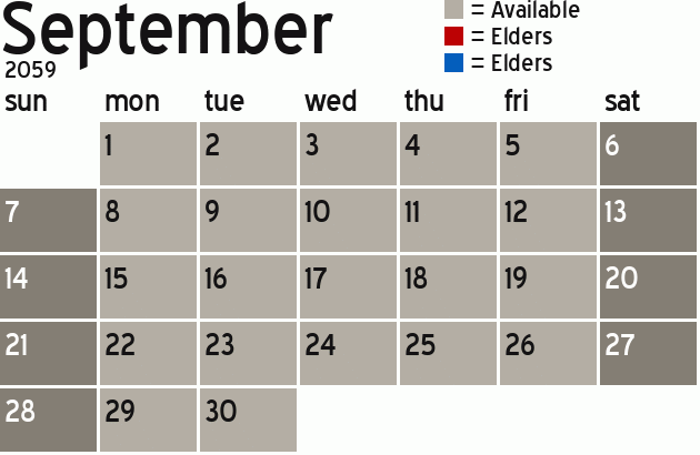 Missionary Dinner Calendar