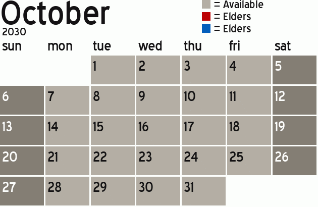 Missionary Dinner Calendar