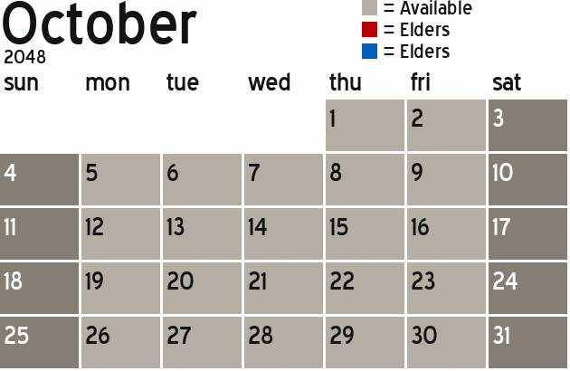 Missionary Dinner Calendar