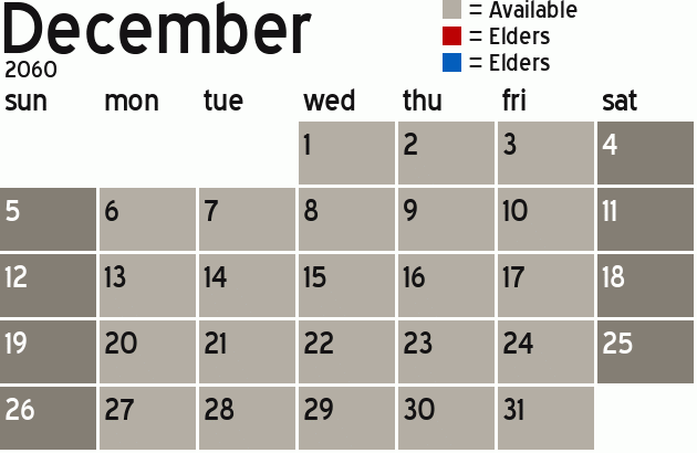 Missionary Dinner Calendar